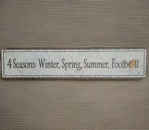 Sign 4 Seasons: Winter, Spring, Summer, Football 4" x 8"